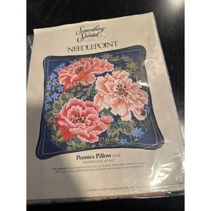 Something Special Needlepoint Kit Peonies Pillow 30538 Finished Size 14x14